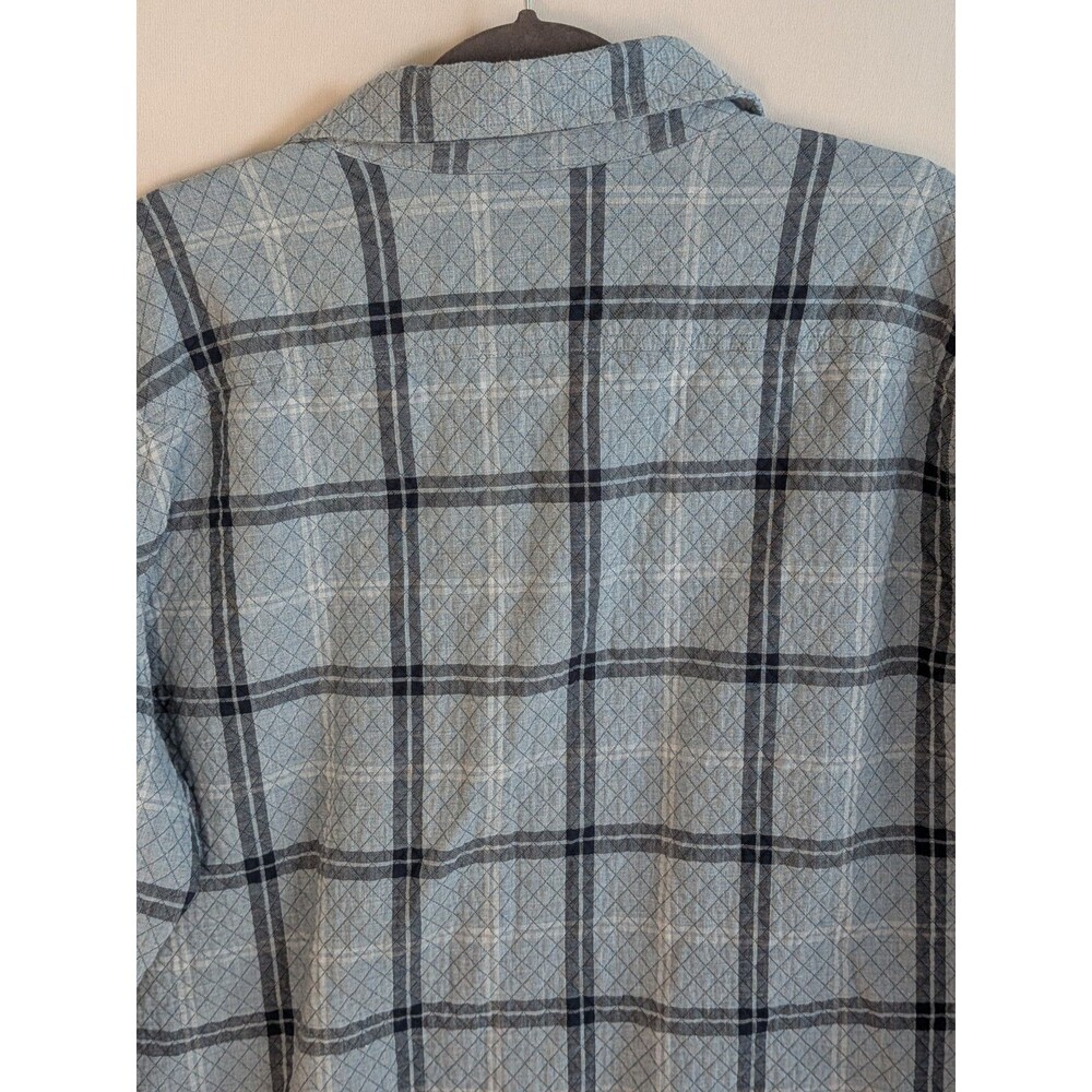 Southern Tide Mens XL Quilted Button Down Plaid Shirt Long Gray Blue Warm Casual - Picture 11 of 14